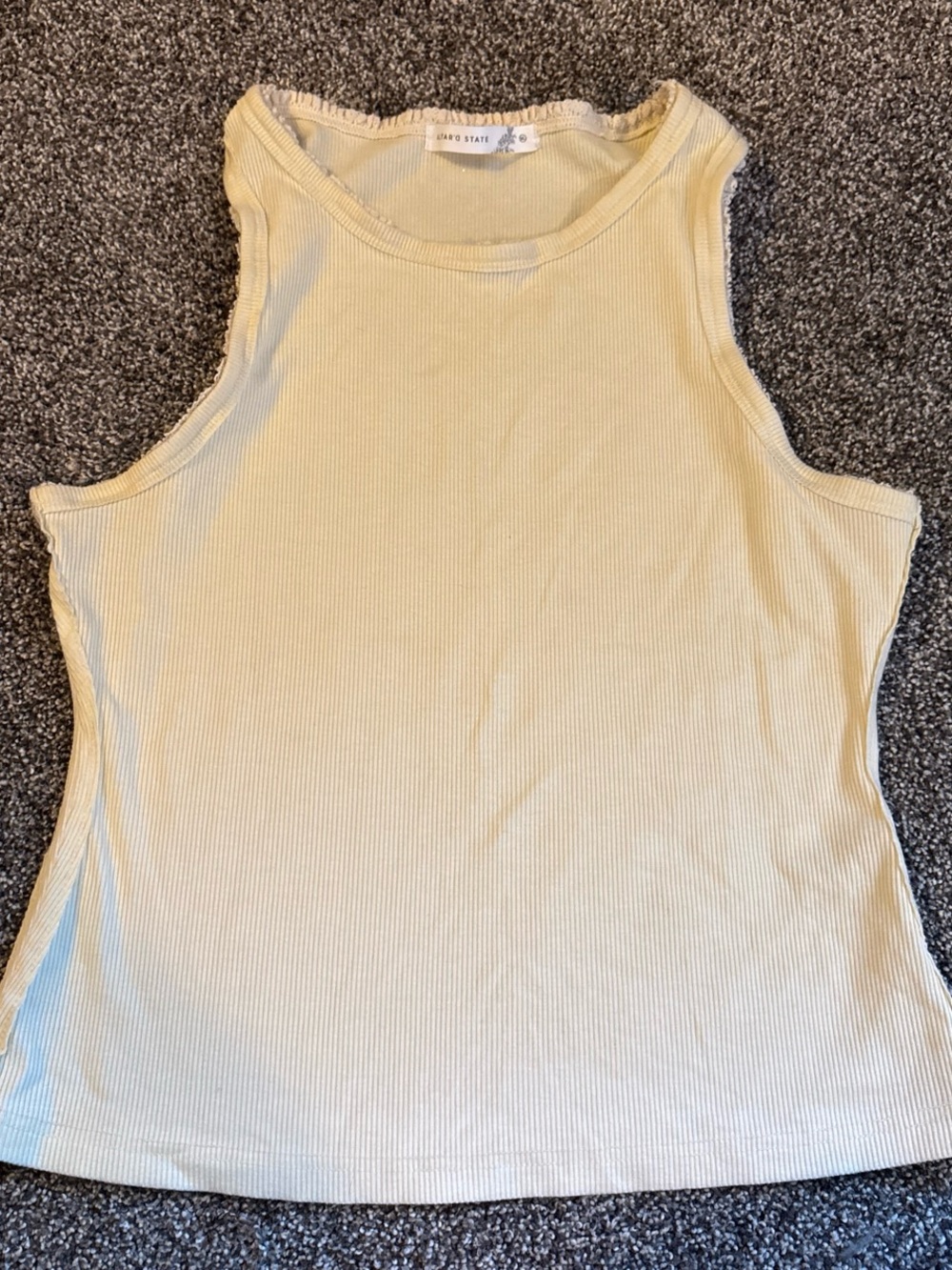 Altar'd State Pale Yellow Ribbed Tank